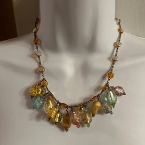 New Glass Beaded  Hand Painted Necklace